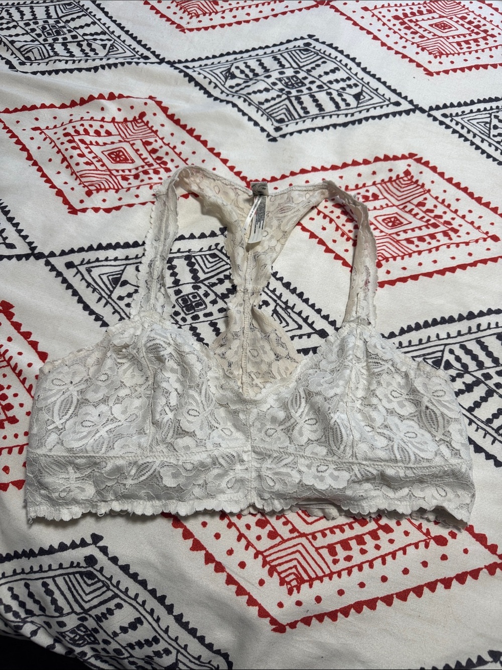 Free People Ivory Lace Racerback Bralette